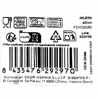 Dessertbord La Mediterr&aacute;nea Anllo &Oslash; 20 cm (12 Stuks) 4