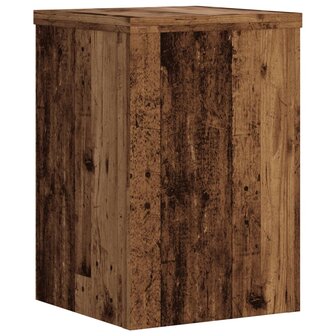 Plantenstandaards 2 st 20x20x30 cm bewerkt hout oud houtkleurig 4