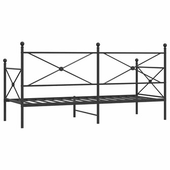Slaapbank zonder matras 75x190 cm staal zwart 7