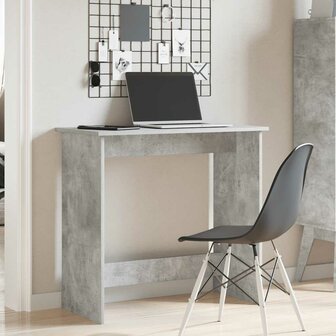 Bureau 80x40x75 cm bewerkt hout betongrijs 3