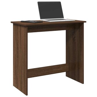 Bureau 80x40x75 cm bewerkt hout bruin eikenkleur 1