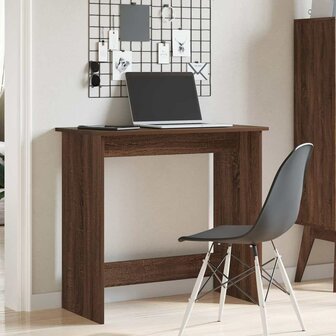Bureau 80x40x75 cm bewerkt hout bruin eikenkleur 3