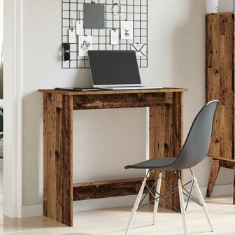 Bureau 80x40x75 cm bewerkt hout oud houtkleurig 3
