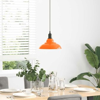 Hanglamp in hoogte verstelbaar E27 &Oslash;31cm metaal glanzend oranje 3
