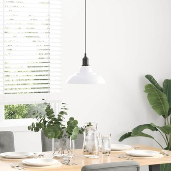 Hanglamp in hoogte verstelbaar E27 &Oslash;31 cm metaal glanzend wit 3