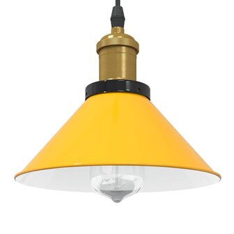 Hanglamp in hoogte verstelbaar E27 &Oslash;22 cm metaal glanzend geel 1