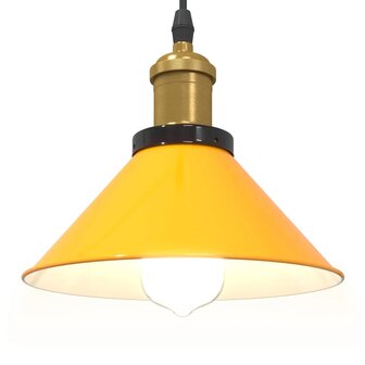 Hanglamp in hoogte verstelbaar E27 &Oslash;22 cm metaal glanzend geel 5