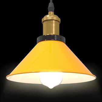 Hanglamp in hoogte verstelbaar E27 &Oslash;22 cm metaal glanzend geel 6