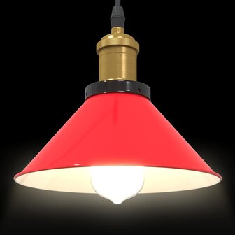 Hanglamp in hoogte verstelbaar E27 &Oslash;22 cm metaal glanzend rood 6
