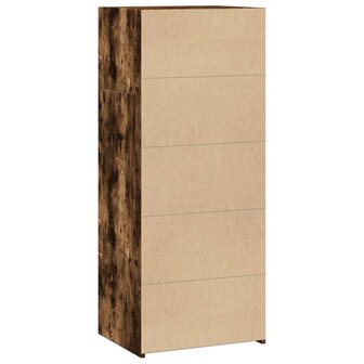 Hoge kast 50x41x124 cm bewerkt hout gerookt eikenkleurig 6