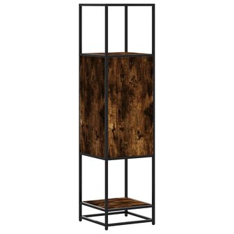 Hoge kast 35,5x35x139 cm bewerkt hout en metaal gerookt eiken 7