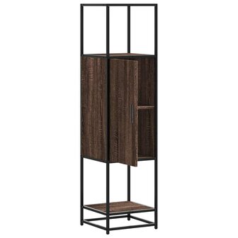 Hoge kast 35,5x35x139 cm bewerkt hout en metaal bruin eiken 5