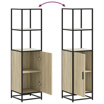 Hoge kast 35,5x35x139 cm bewerkt hout en metaal sonoma eiken 8