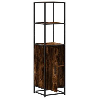 Hoge kast 35,5x35x139 cm bewerkt hout en metaal gerookt eiken 5