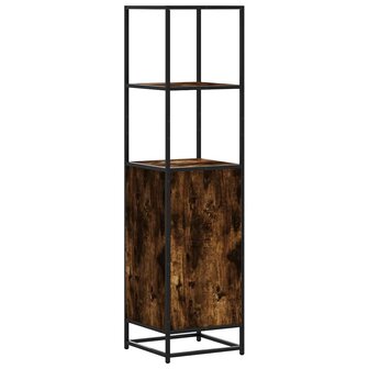 Hoge kast 35,5x35x139 cm bewerkt hout en metaal gerookt eiken 7