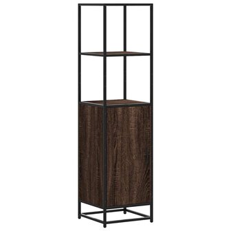 Hoge kast 35,5x35x139 cm bewerkt hout en metaal bruin eiken 2