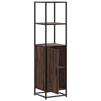Hoge kast 35,5x35x139 cm bewerkt hout en metaal bruin eiken 5