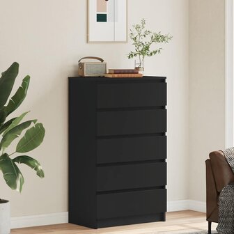 Ladekast 60x36x103 cm bewerkt hout zwart 3