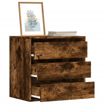 Ladekast 60x41x58 cm bewerkt hout gerookt eikenkleurig 1