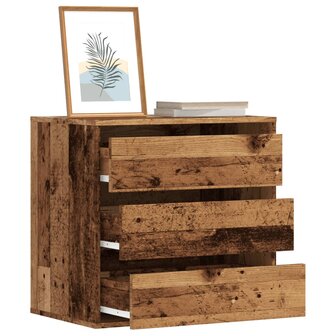 Ladekast 60x41x58 cm bewerkt hout oud houtkleurig 1