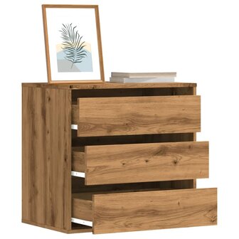 Ladekast 60x41x58 cm bewerkt hout artisanaal eikenkleurig 1