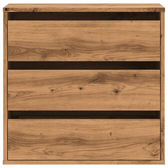 Ladekast 60x41x58 cm bewerkt hout artisanaal eikenkleurig 4