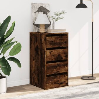 Ladekast 40x41x76 cm bewerkt hout gerookt eikenkleurig 3