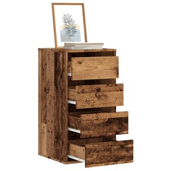 Ladekast 40x41x76 cm bewerkt hout oud houtkleurig 1