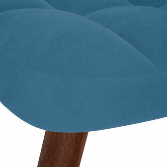 Schommelstoel met krukje fluweel blauw 9
