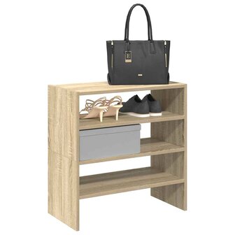Schoenenrekken 2 st stapelbaar 60x30x30,5 cm sonoma eikenkleur 1