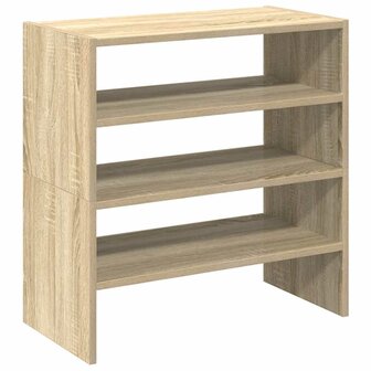 Schoenenrekken 2 st stapelbaar 60x30x30,5 cm sonoma eikenkleur 6