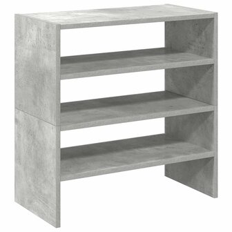 Schoenenrekken 2 st stapelbaar 60x30x30,5 cm betongrijs 2