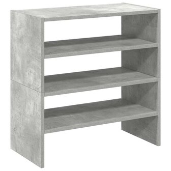 Schoenenrekken 2 st stapelbaar 60x30x30,5 cm betongrijs 6