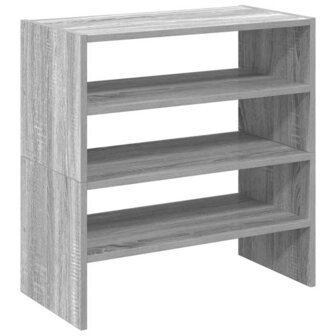 Schoenenrekken 2 st stapelbaar 60x30x30,5 cm grijs sonoma eiken 6