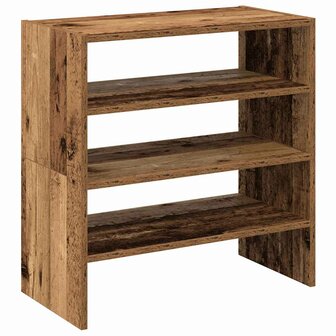 Schoenenrekken 2 st stapelbaar 60x30x30,5 cm oud houtkleurig 2