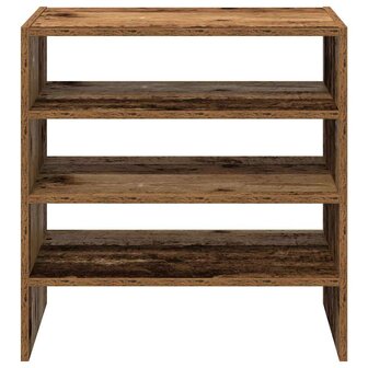Schoenenrekken 2 st stapelbaar 60x30x30,5 cm oud houtkleurig 4