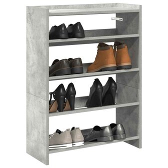 Schoenenrek 60x25x81 cm bewerkt hout betongrijs 1