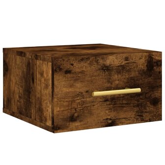 Nachtkastje wandgemonteerd 35x35x20 cm gerookt eikenkleurig 2