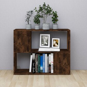 Boekenkast/kamerscherm 80x24x63 cm gerookt eikenkleurig 3