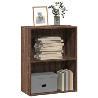 Boekenkast 60x30x77 cm bewerkt hout bruin eikenkleurig 1