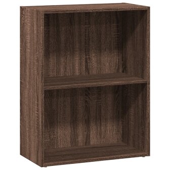 Boekenkast 60x30x77 cm bewerkt hout bruin eikenkleurig 2