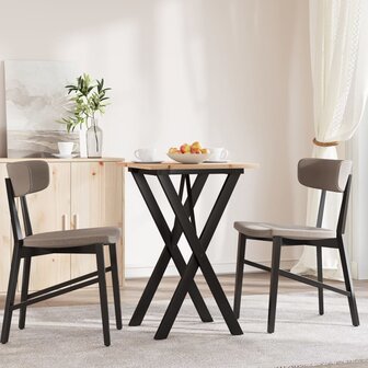 Eettafel X-frame 50x50x75 cm massief grenenhout en staal 3
