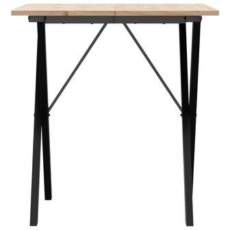 Eettafel X-frame 70x70x75 cm massief grenenhout en staal 4
