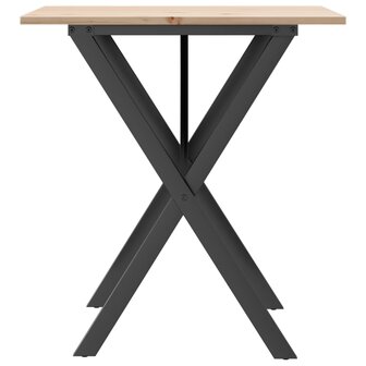 Eettafel X-frame 70x70x75 cm massief grenenhout en staal 5