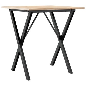 Eettafel X-frame 70x70x75 cm massief grenenhout en staal 6