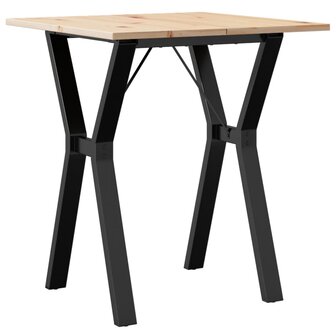 Eettafel Y-frame 70x70x75 cm massief grenenhout en staal 2