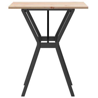 Eettafel Y-frame 70x70x75 cm massief grenenhout en staal 5