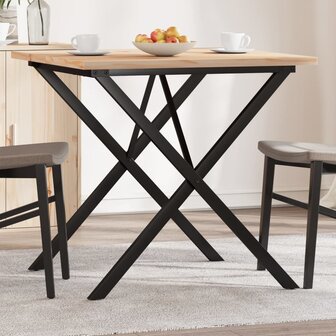 Eettafel X-frame 90x90x75,5 cm massief grenenhout en staal 1