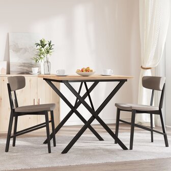 Eettafel X-frame 90x90x75,5 cm massief grenenhout en staal 3