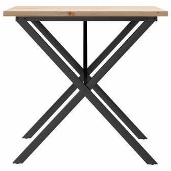 Eettafel X-frame 90x90x75,5 cm massief grenenhout en staal 5